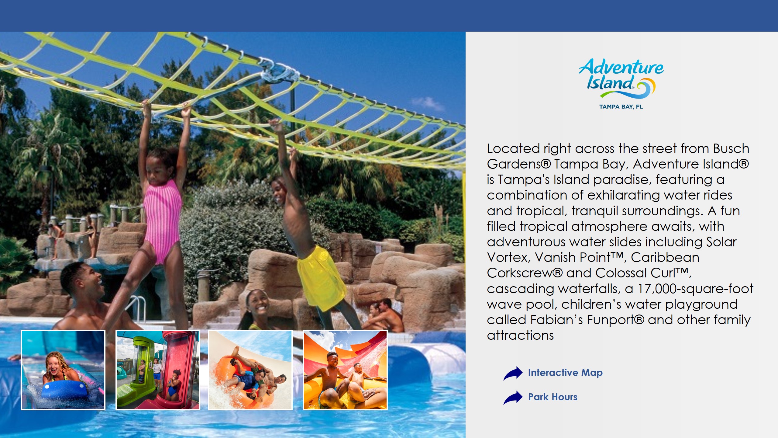 Water Park Attractions Map  Adventure Island Tampa Bay